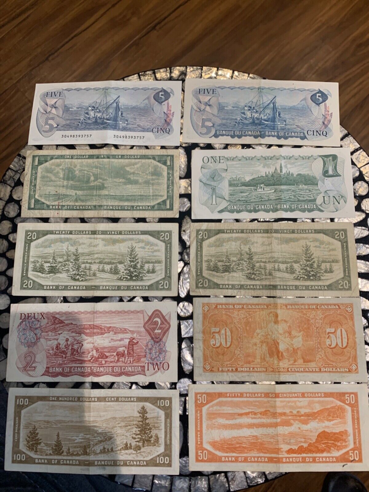 Vintage Canadian Paper Currency - $1-100