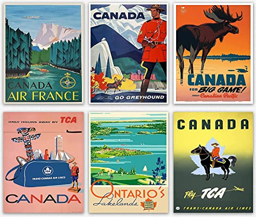 Vintage Canada Travel Poster Set - Ontario Toronto Quebec City