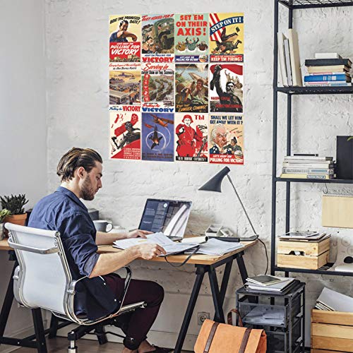WW2 Vintage Posters Set - Retro WWII Art