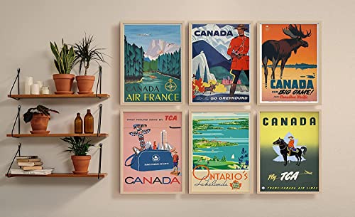 Vintage Canada Travel Poster Set - Ontario Toronto Quebec City