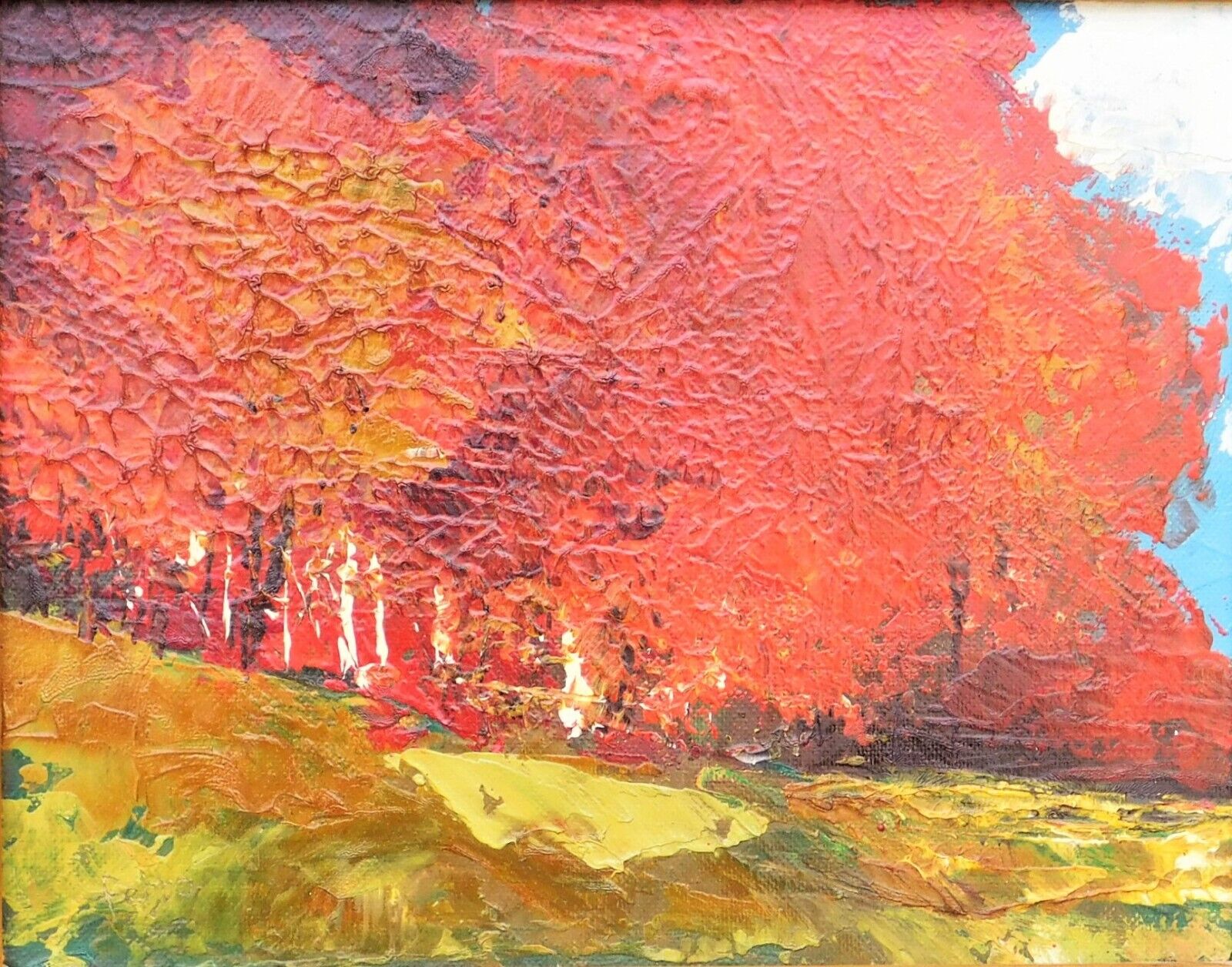 Late Autumn Vintage oil-on-board painting by Marcello Febbo