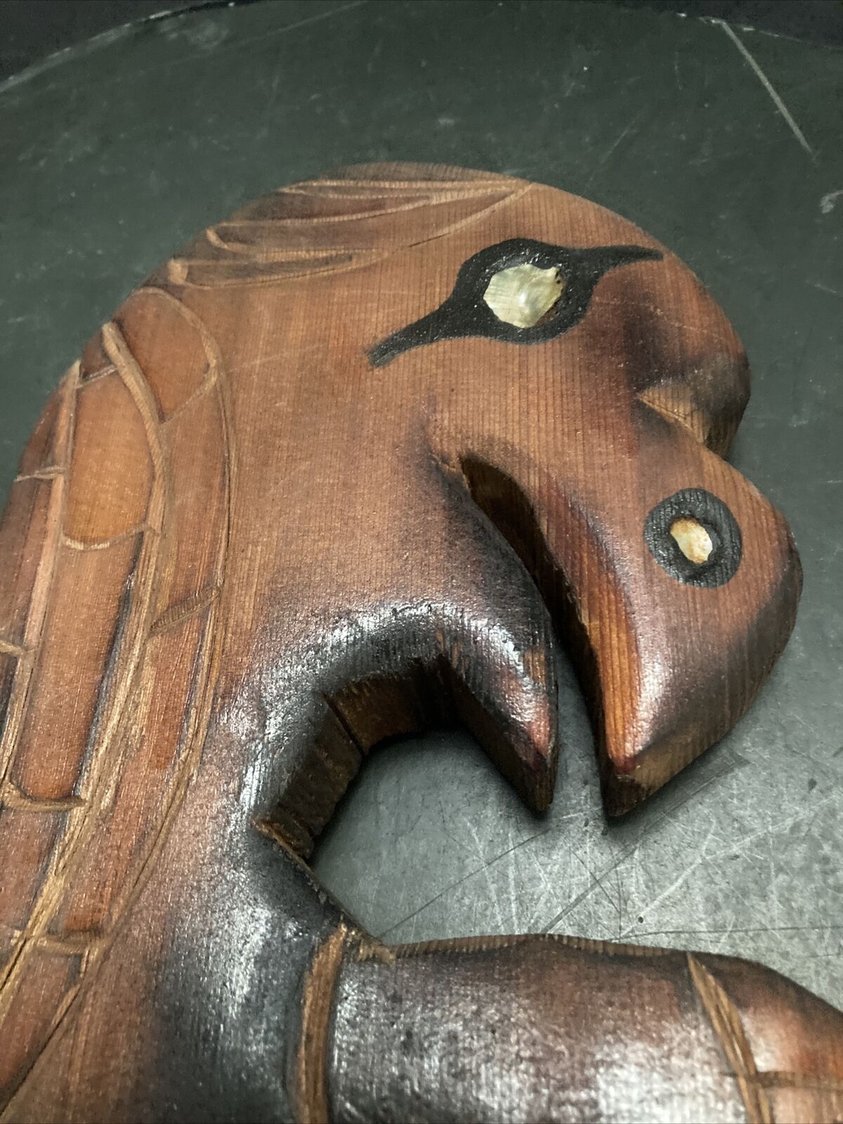 Signed First Nations Eagle & Whale Head Carving