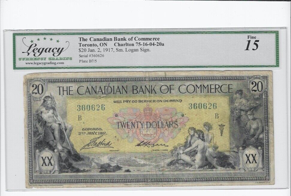 Vintage 1917 Canadian Bank of Commerce $20