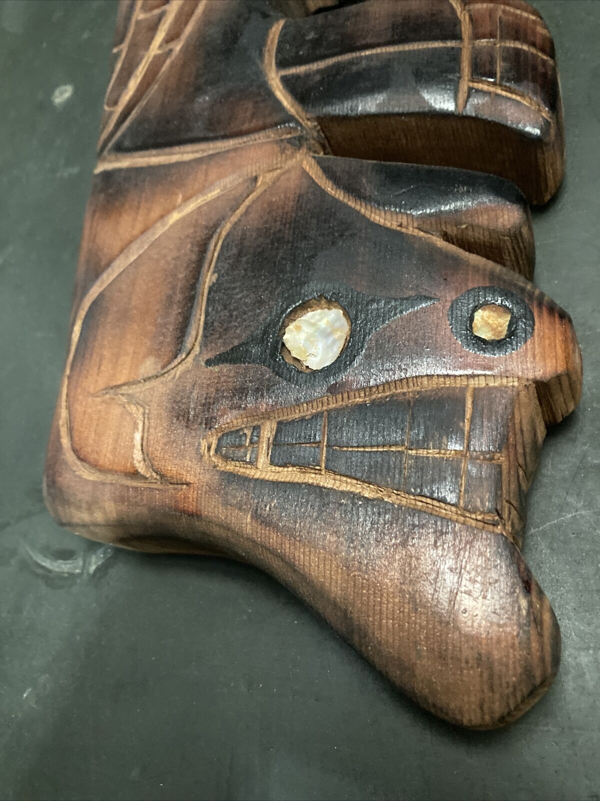 Signed First Nations Eagle & Whale Head Carving