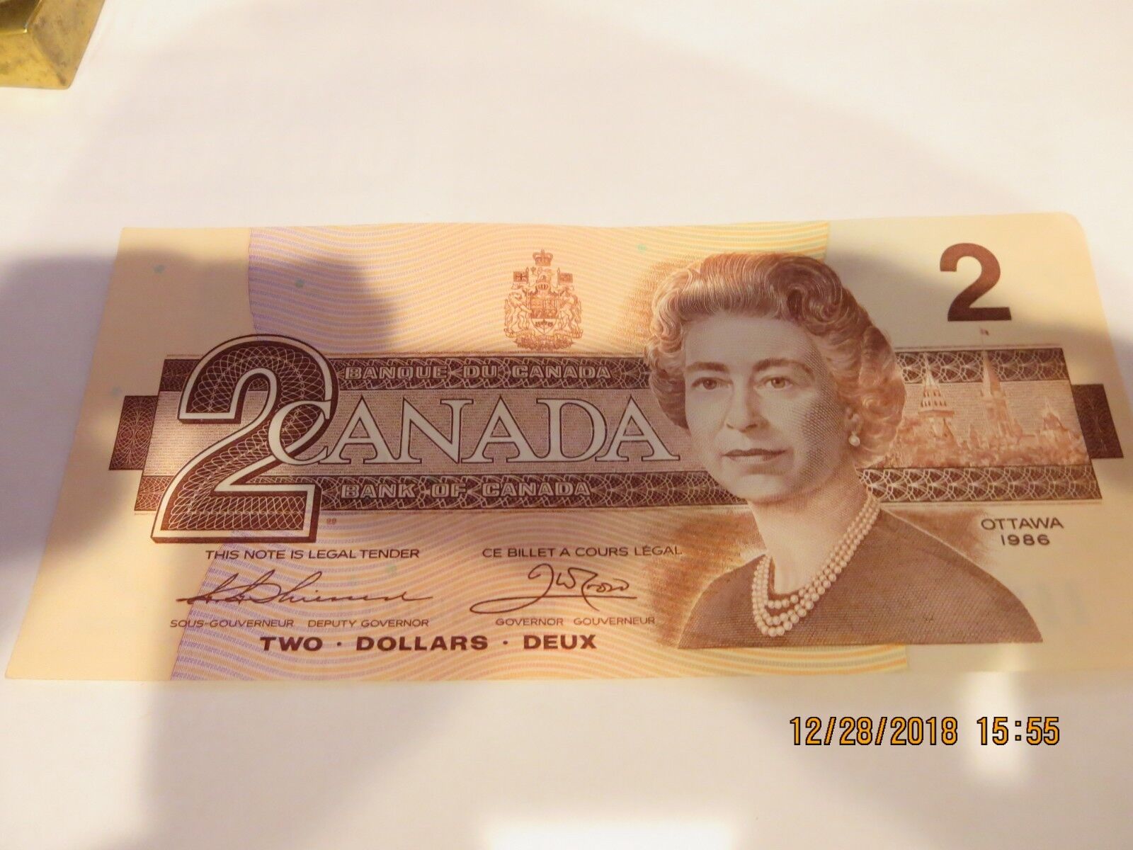 1986 Canadian Two Dollar Bill