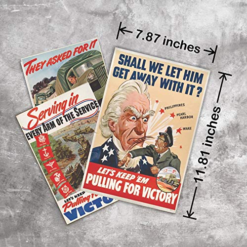 WW2 Vintage Posters Set - Retro WWII Art