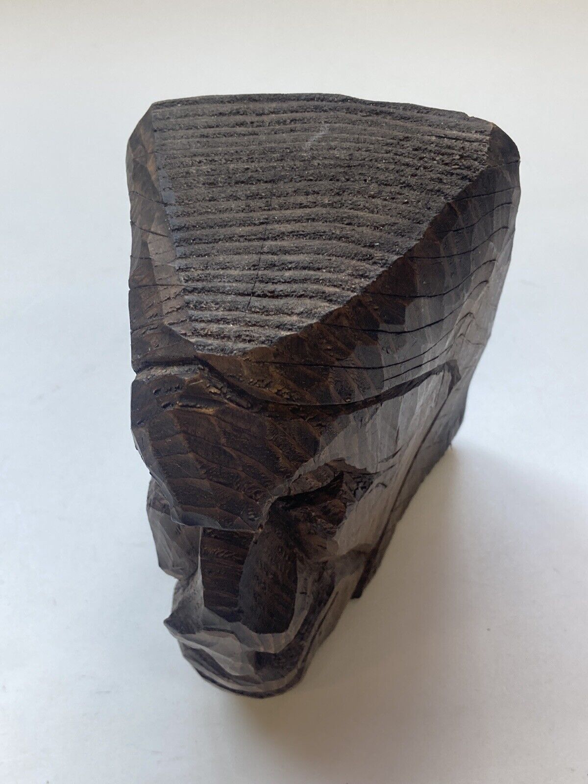 Native Chief Wood Carving - Handcrafted Vintage Art