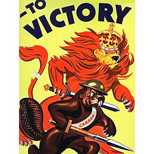WWII Victory Lion Beaver Cigar Art Print Poster