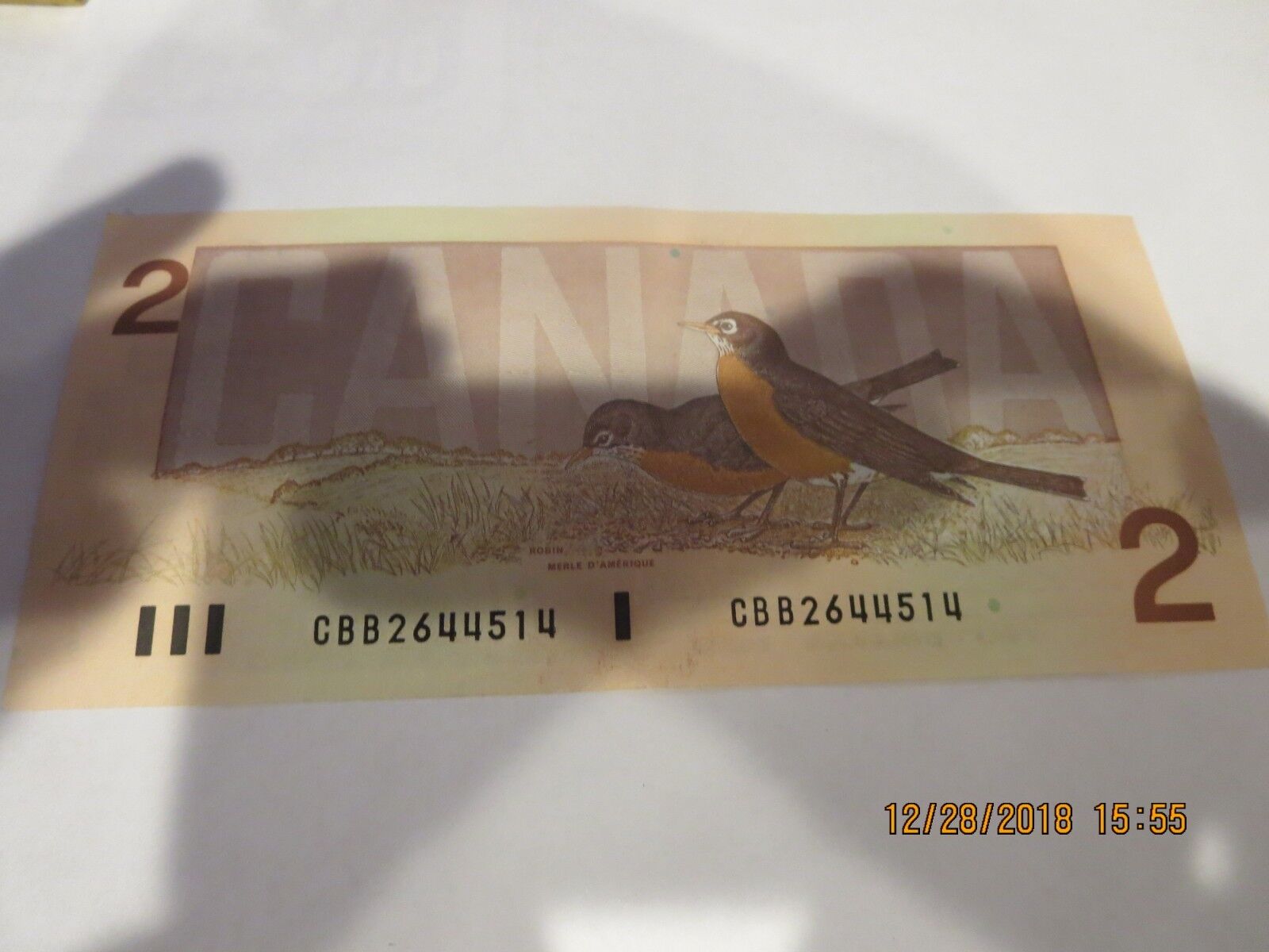 1986 Canadian Two Dollar Bill