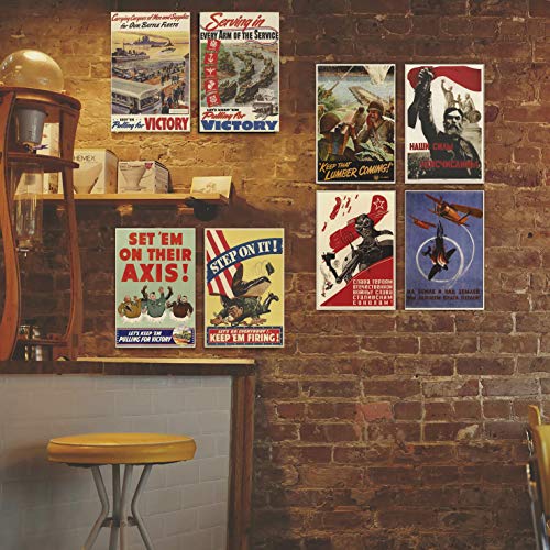 WW2 Vintage Posters Set - Retro WWII Art