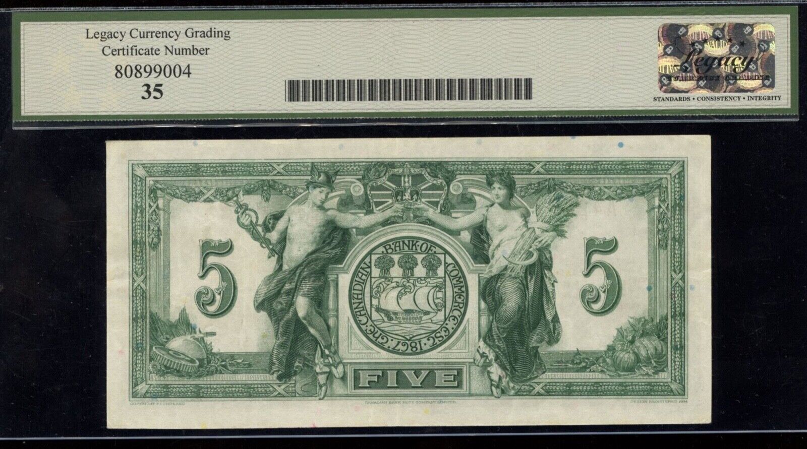 1935 Canadian Bank of Commerce $5 - Rare Wedd Signature