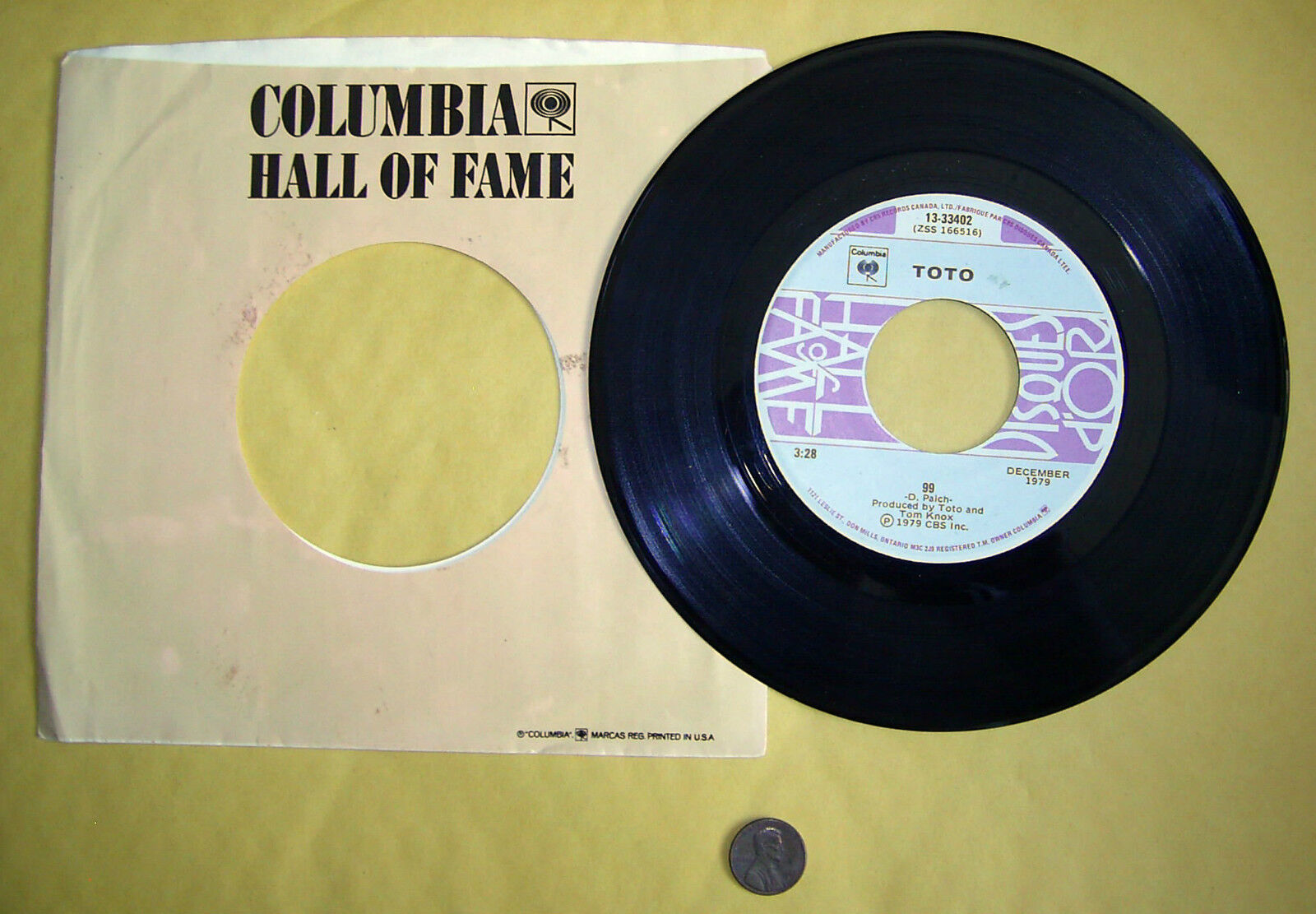 1979 Toto Canadian Single - Hydra & 99