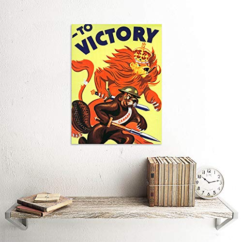 WWII Victory Lion Beaver Cigar Art Print Poster