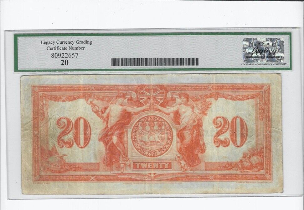Vintage 1917 Canadian $20 Bank Note