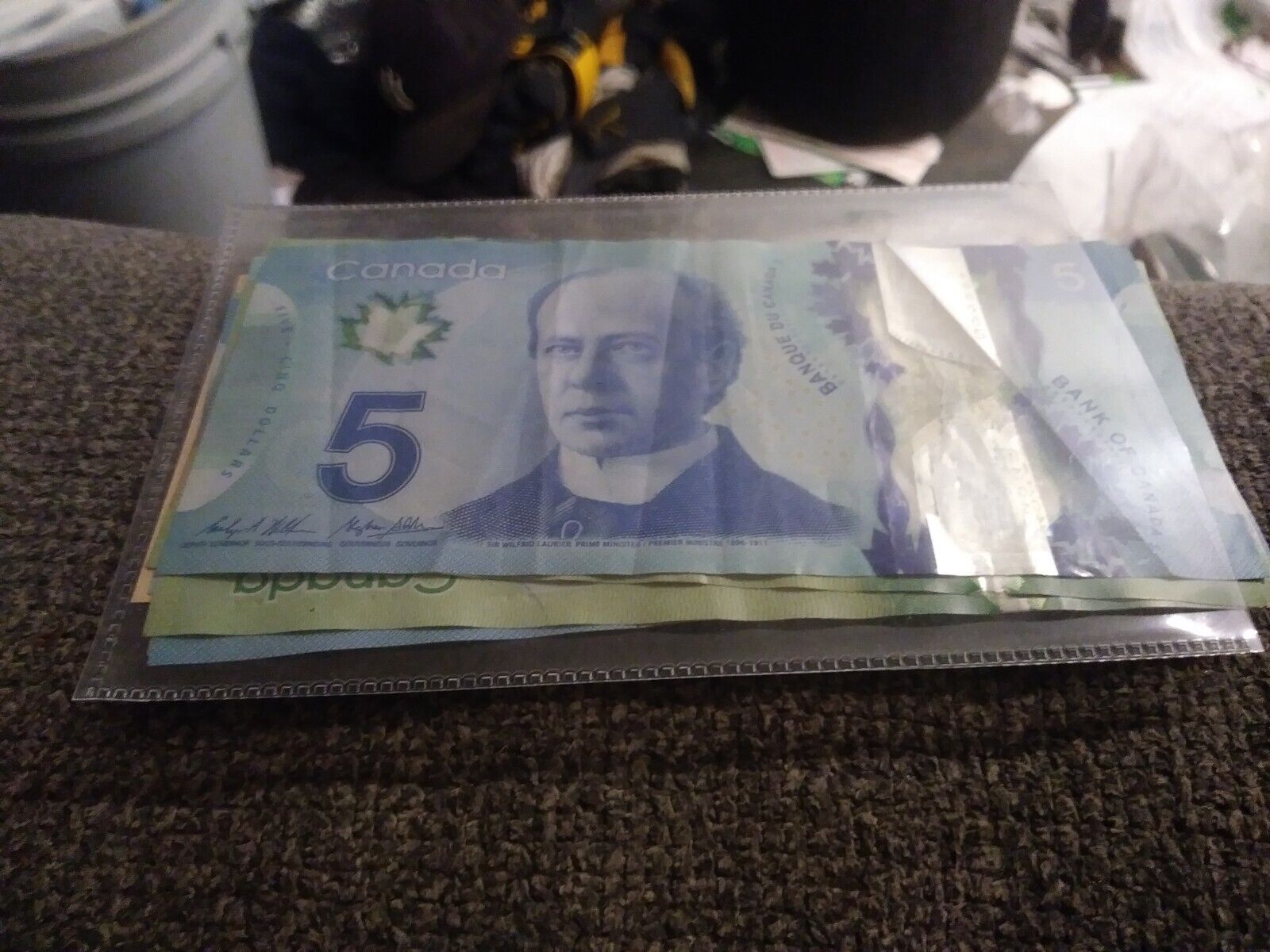 Vintage Canadian Five Dollar Bill with Serial Number 111