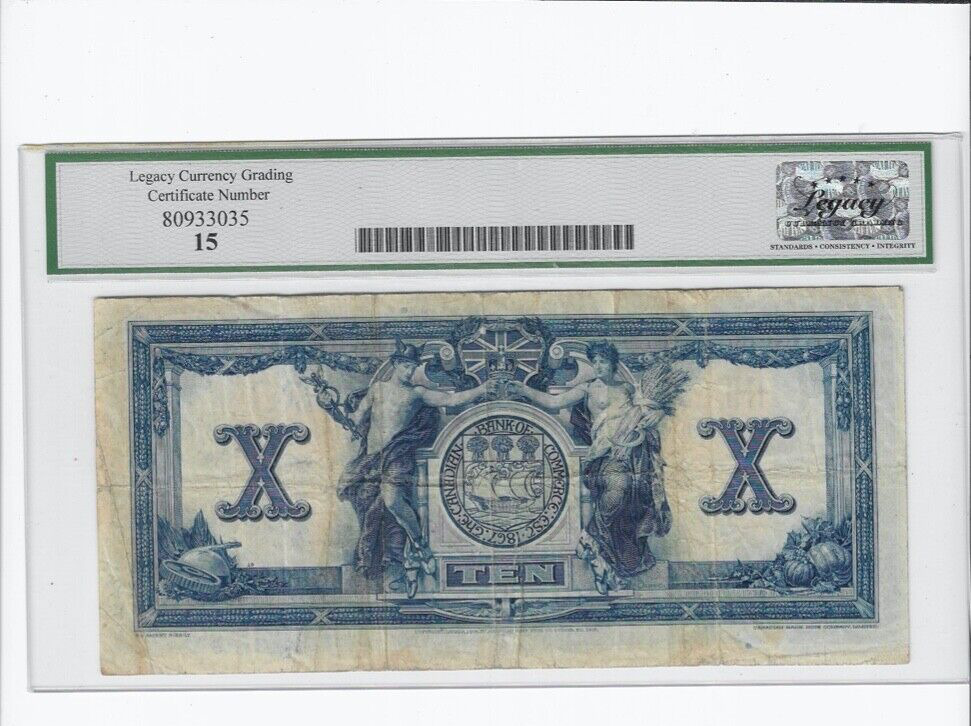 1917 Canadian Bank of Commerce $10 Note - Vintage Gift