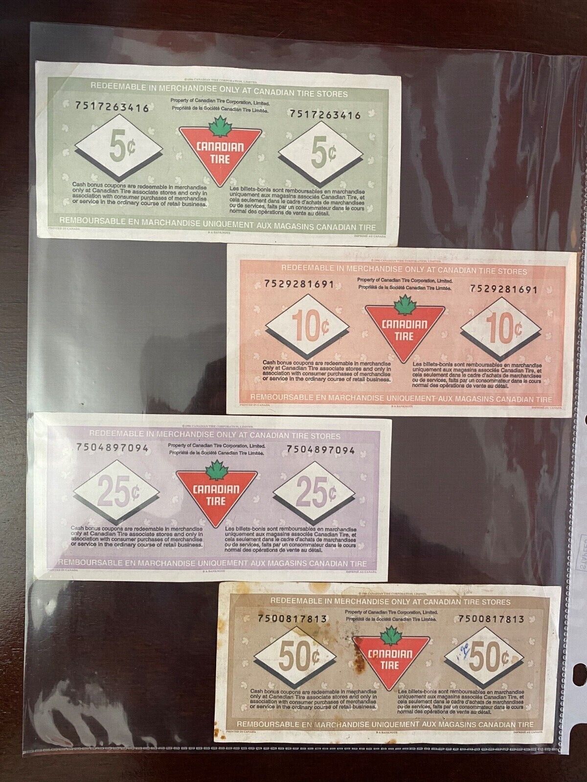 1997 Canadian Tire Money 75th Anniversary Coins