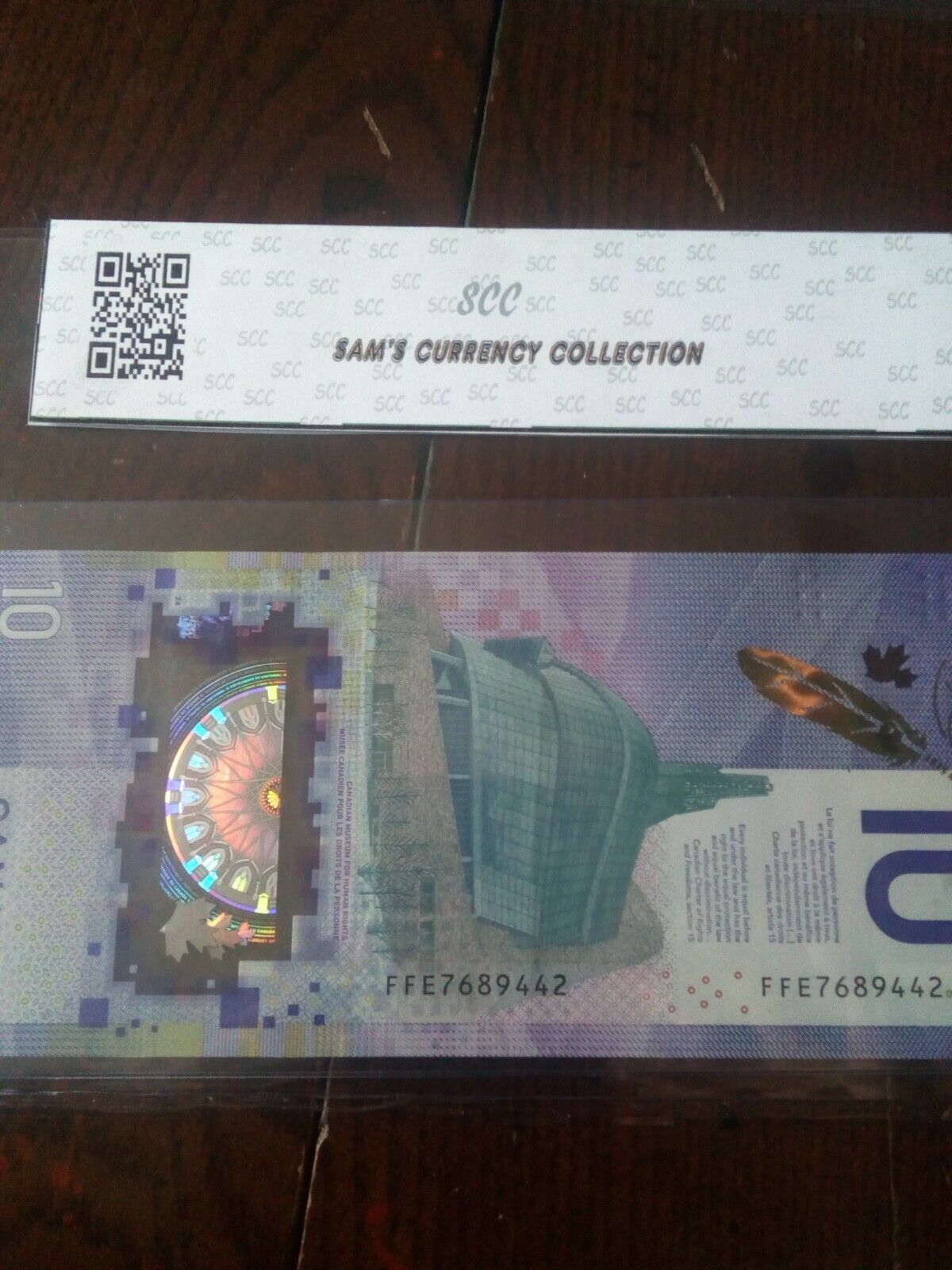 Vintage Canadian 10 Dollar Vertical Bank Note 2018