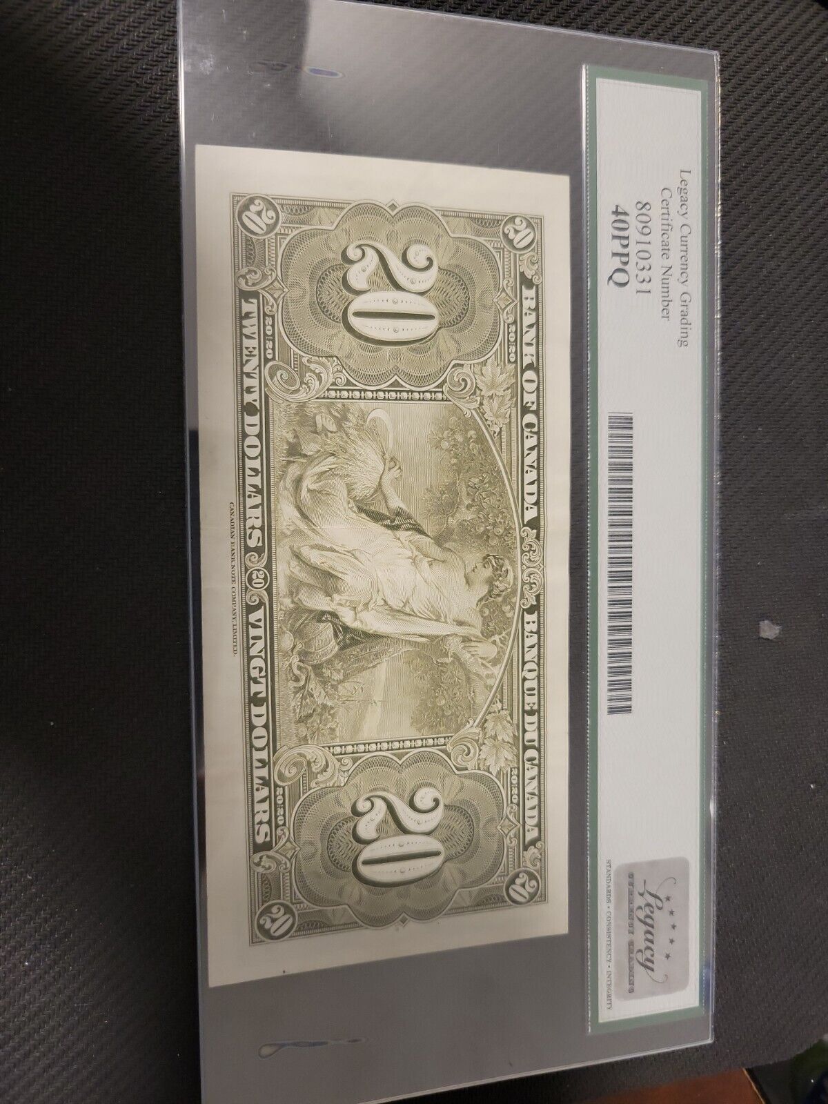 Vintage 1937 Canadian $20 Banknote Graded 40PPQ