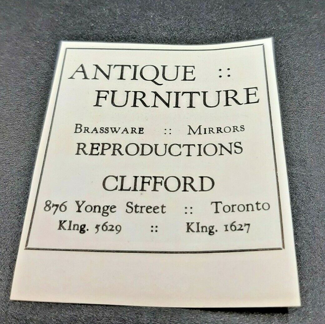 Vintage Magazine Ad: Clifford's Antique Furniture Reproductions