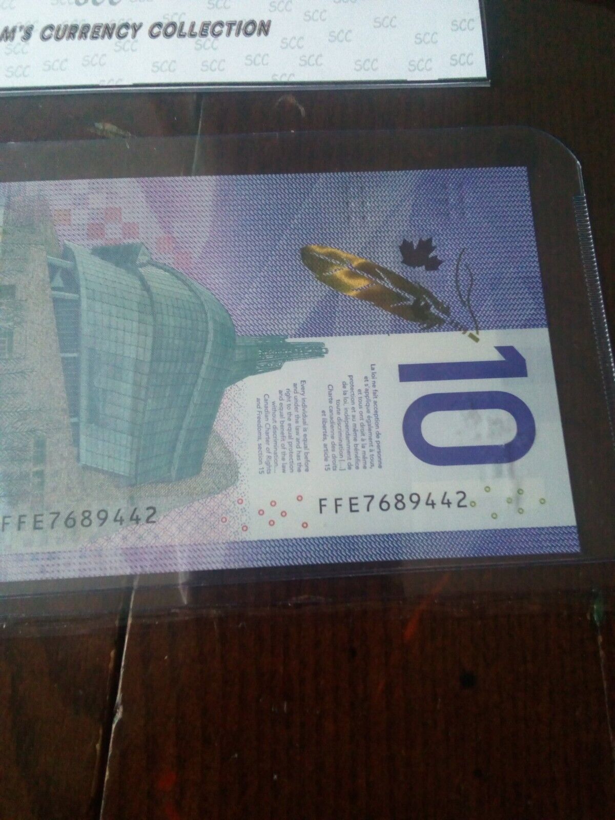 Vintage Canadian 10 Dollar Vertical Bank Note 2018