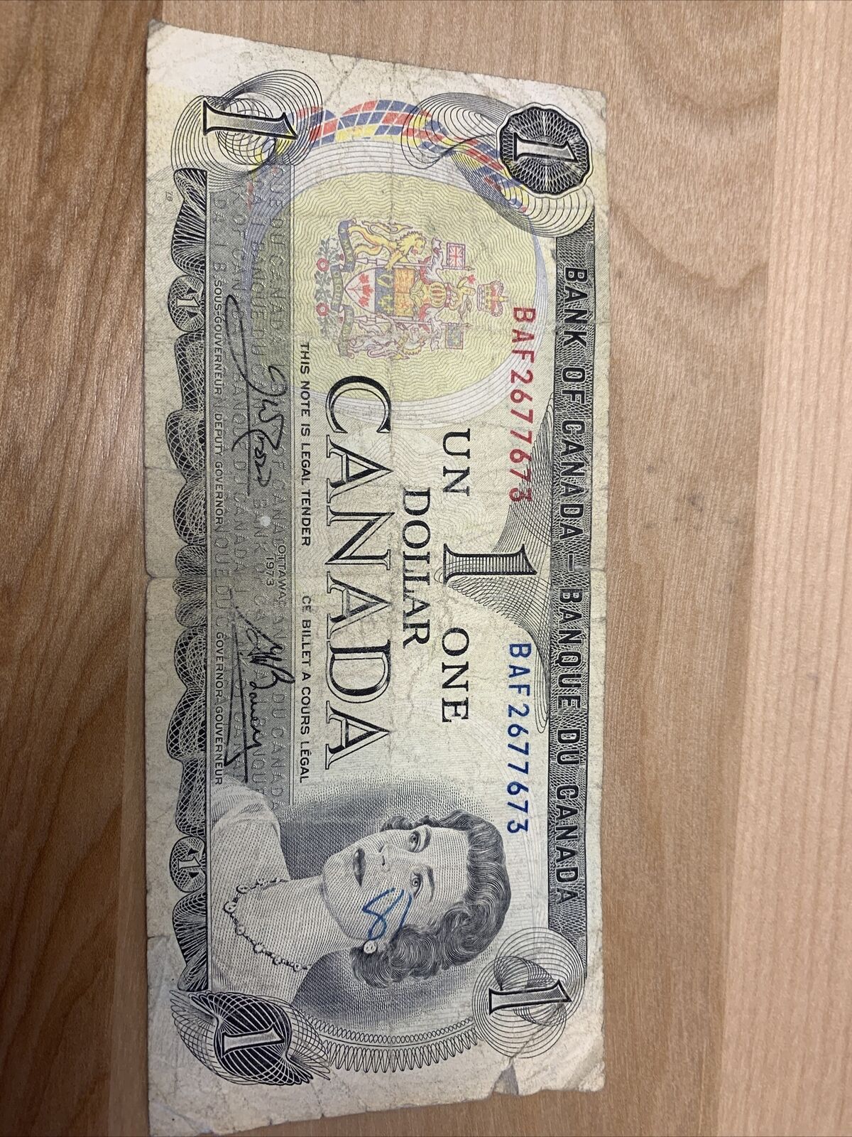 Rare 1973 $1.00 Canadian Bill - Vintage Gift