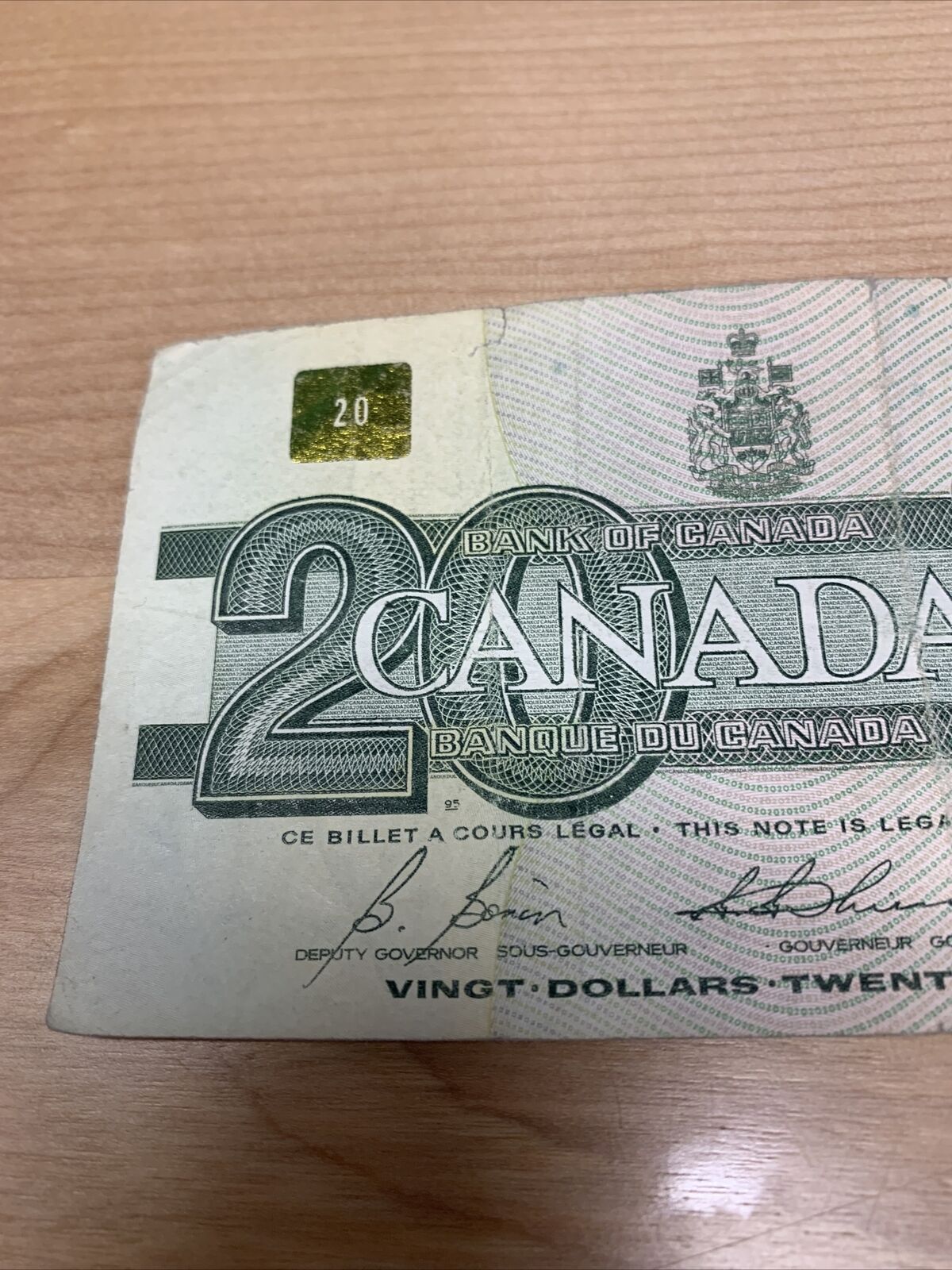 Rare 1991 Canadian $20.00 Bill - Vintage Gift