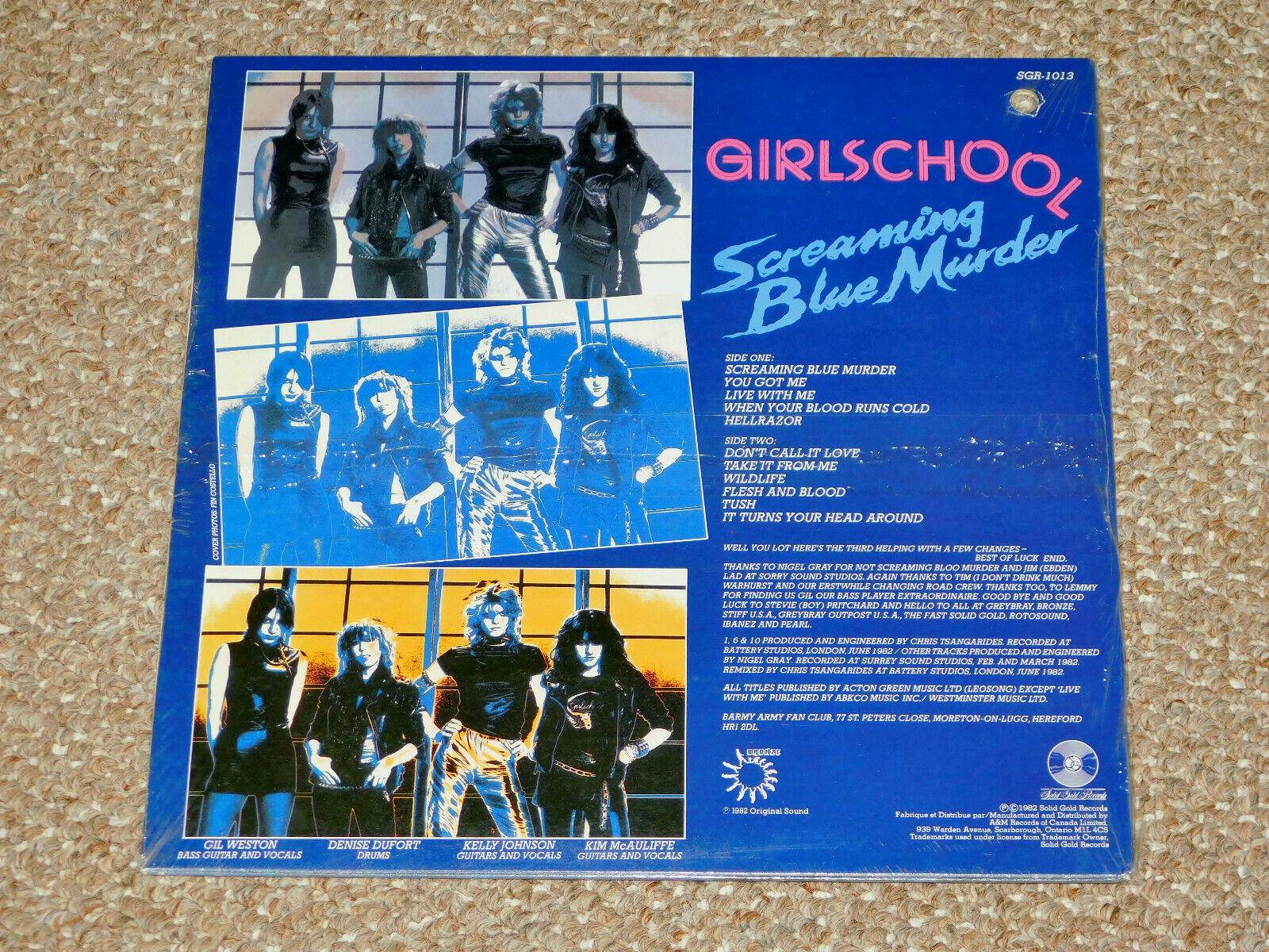 Vintage Girlschool - Screaming Blue Murder Vinyl 1982