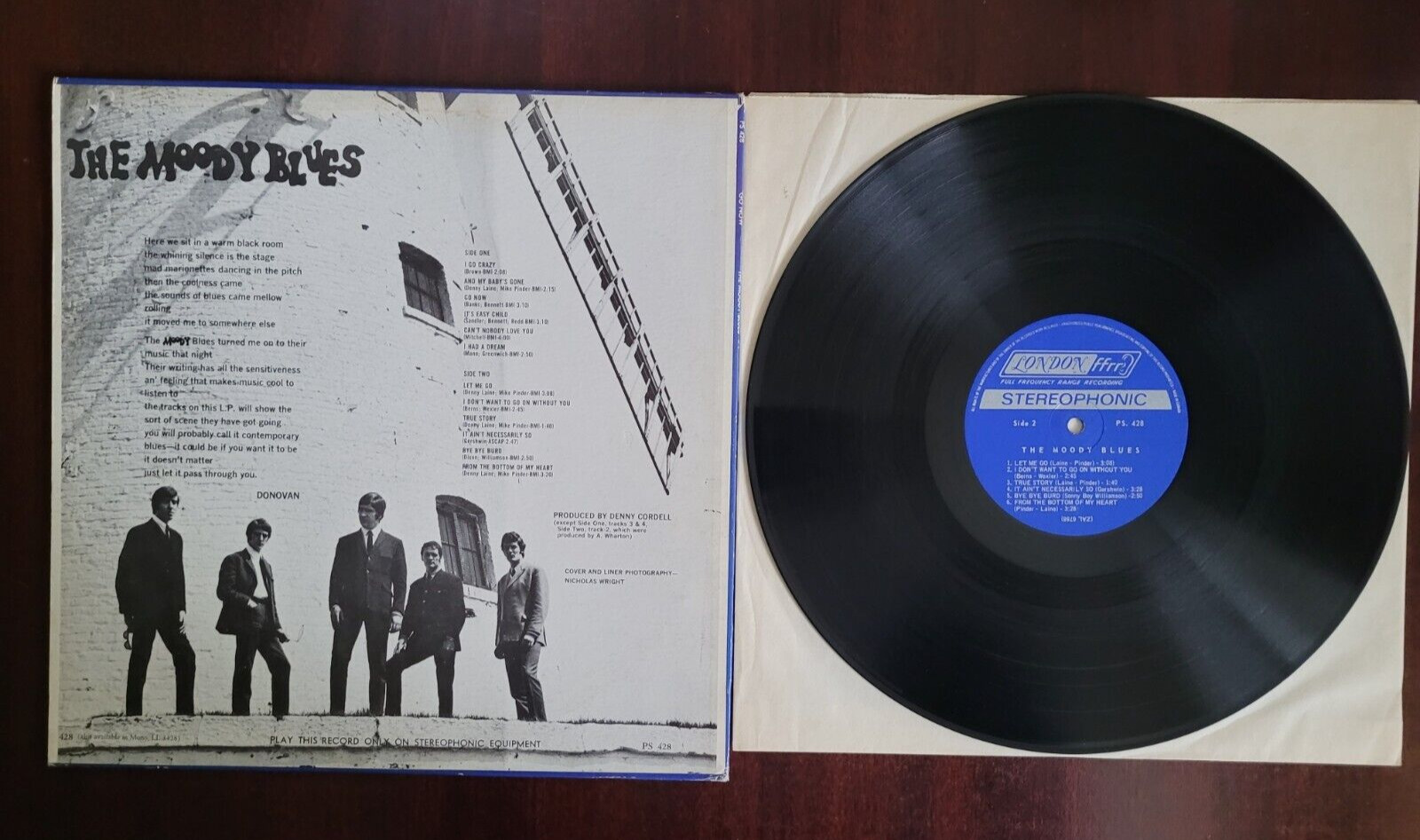 Vintage Moody Blues Vinyl LP - Go Now 1966