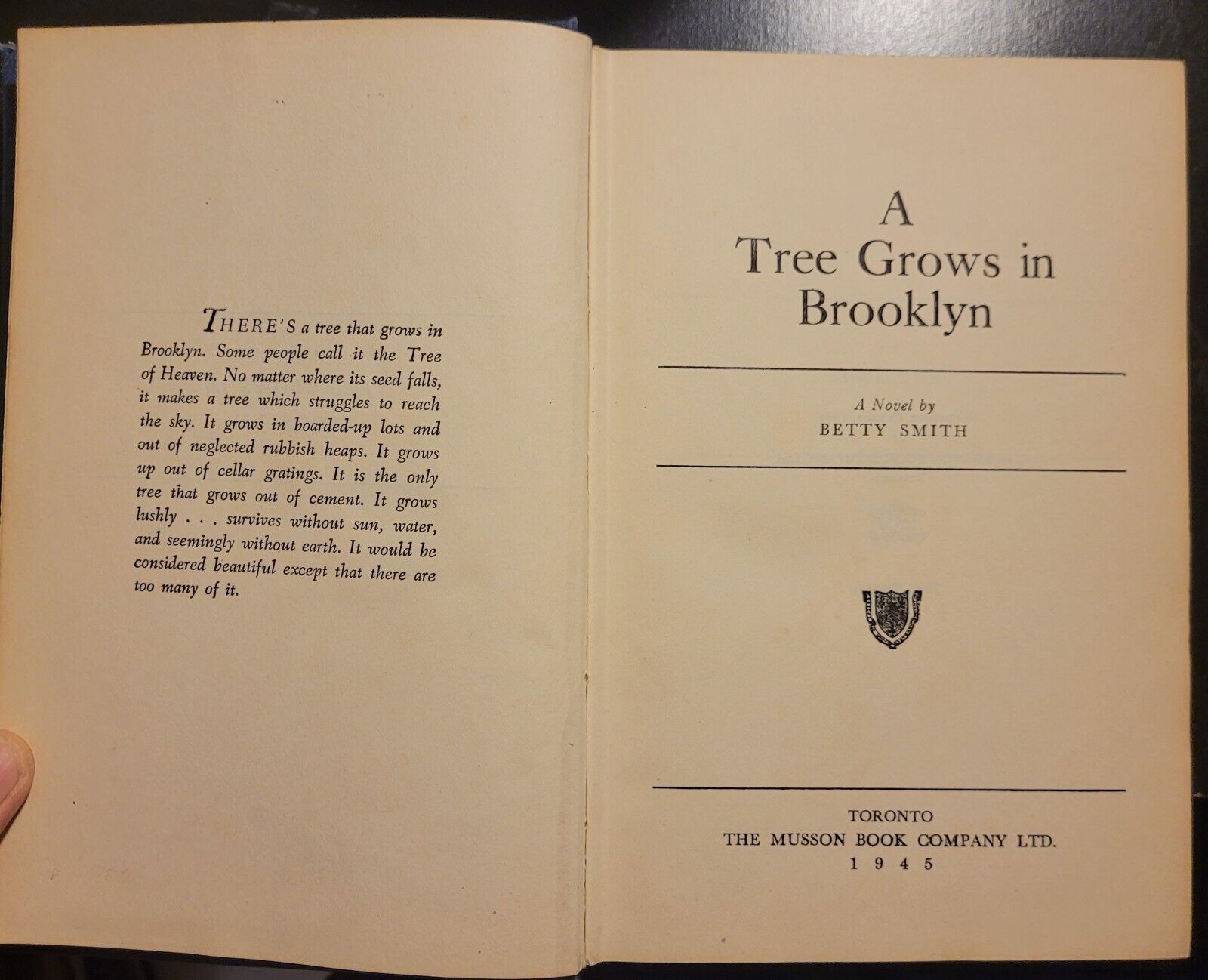 Vintage "A Tree Grows In Brooklyn" Canada Hardcover