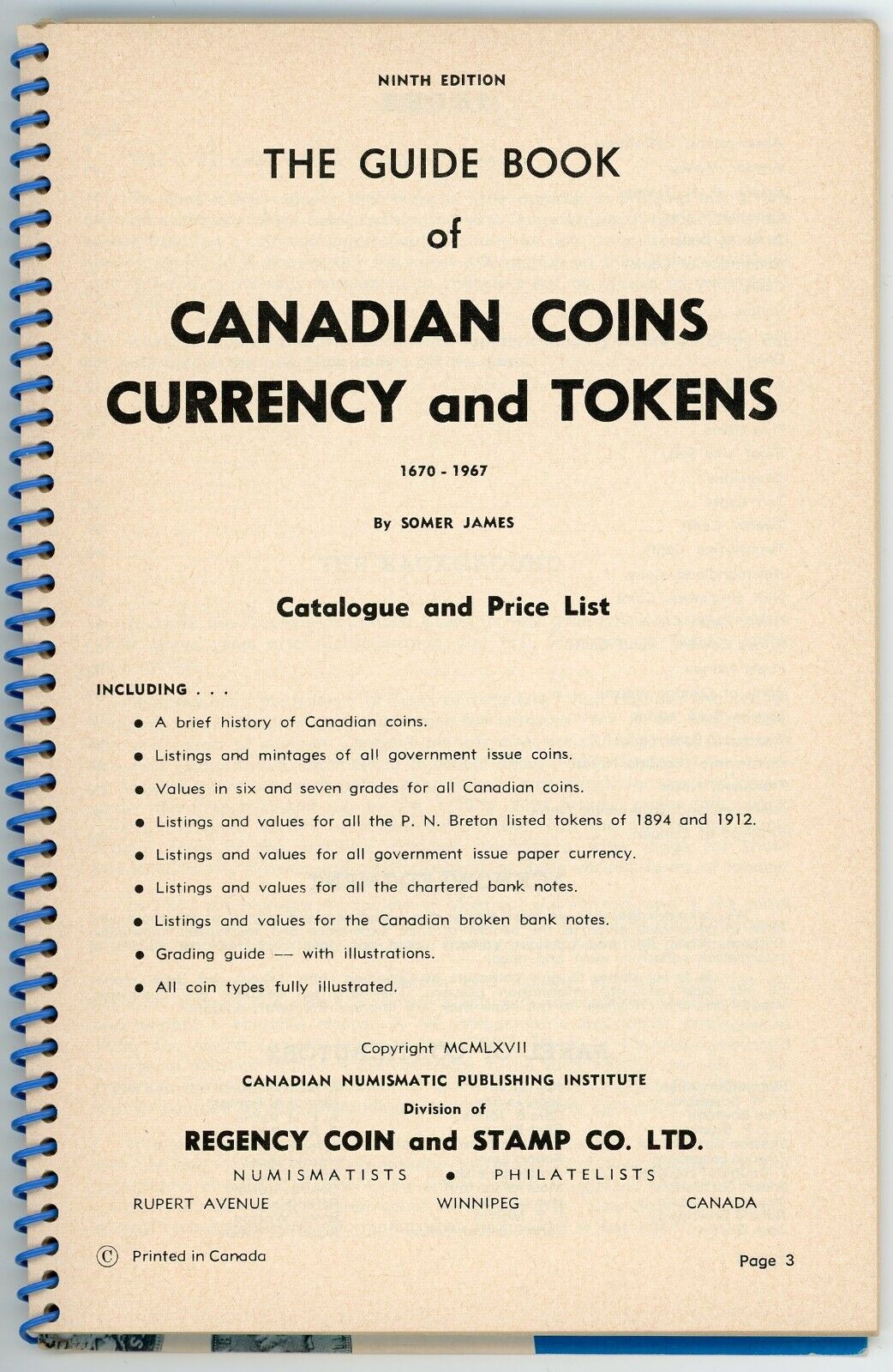 Vintage 1967 Canadian Coins & Currency Guide