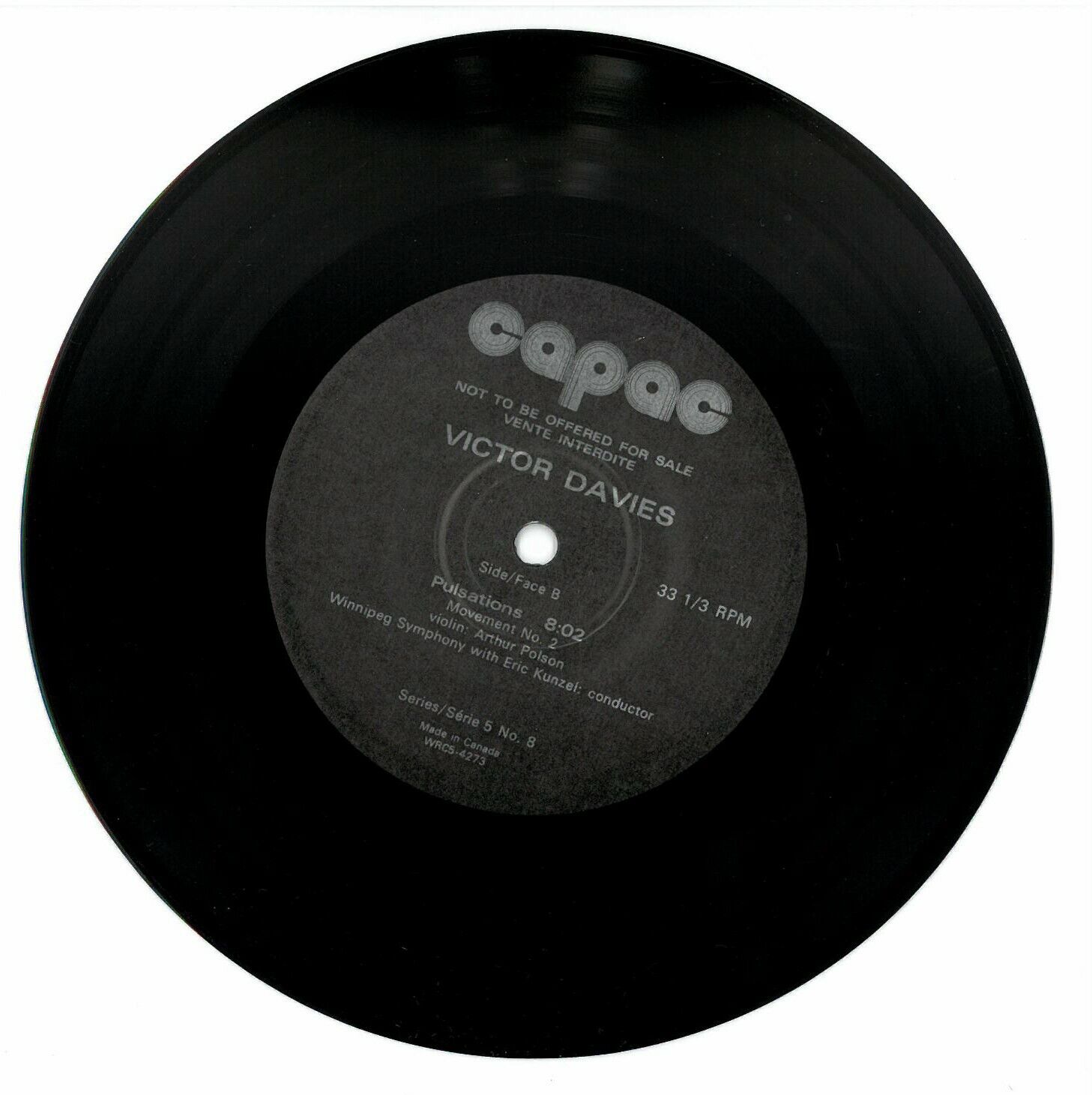 Vintage Victor Davies CAPAC Musical Portrait Series Vinyl