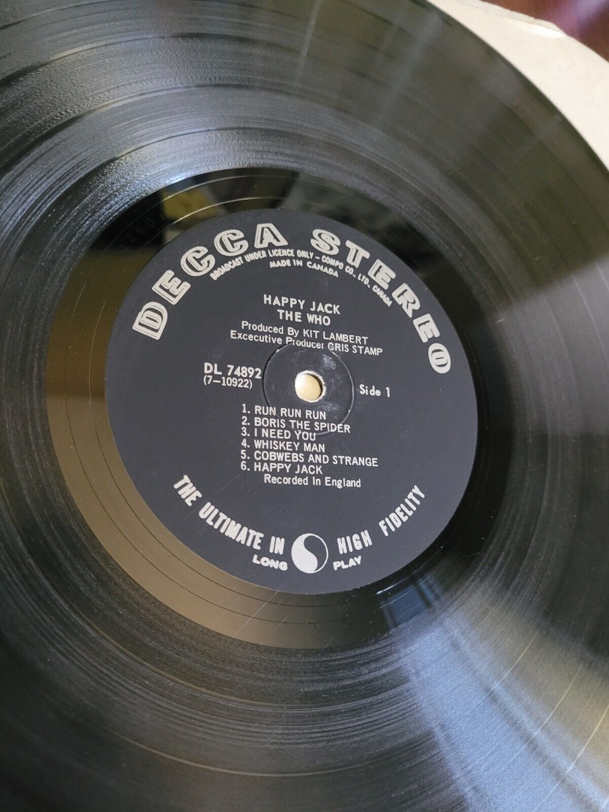 Vintage 1967 Canadian Printing LP - The Who Happy Jack