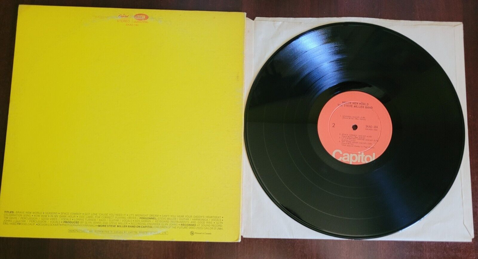 Steve Miller Band - Brave New World Vintage LP (Canadian)