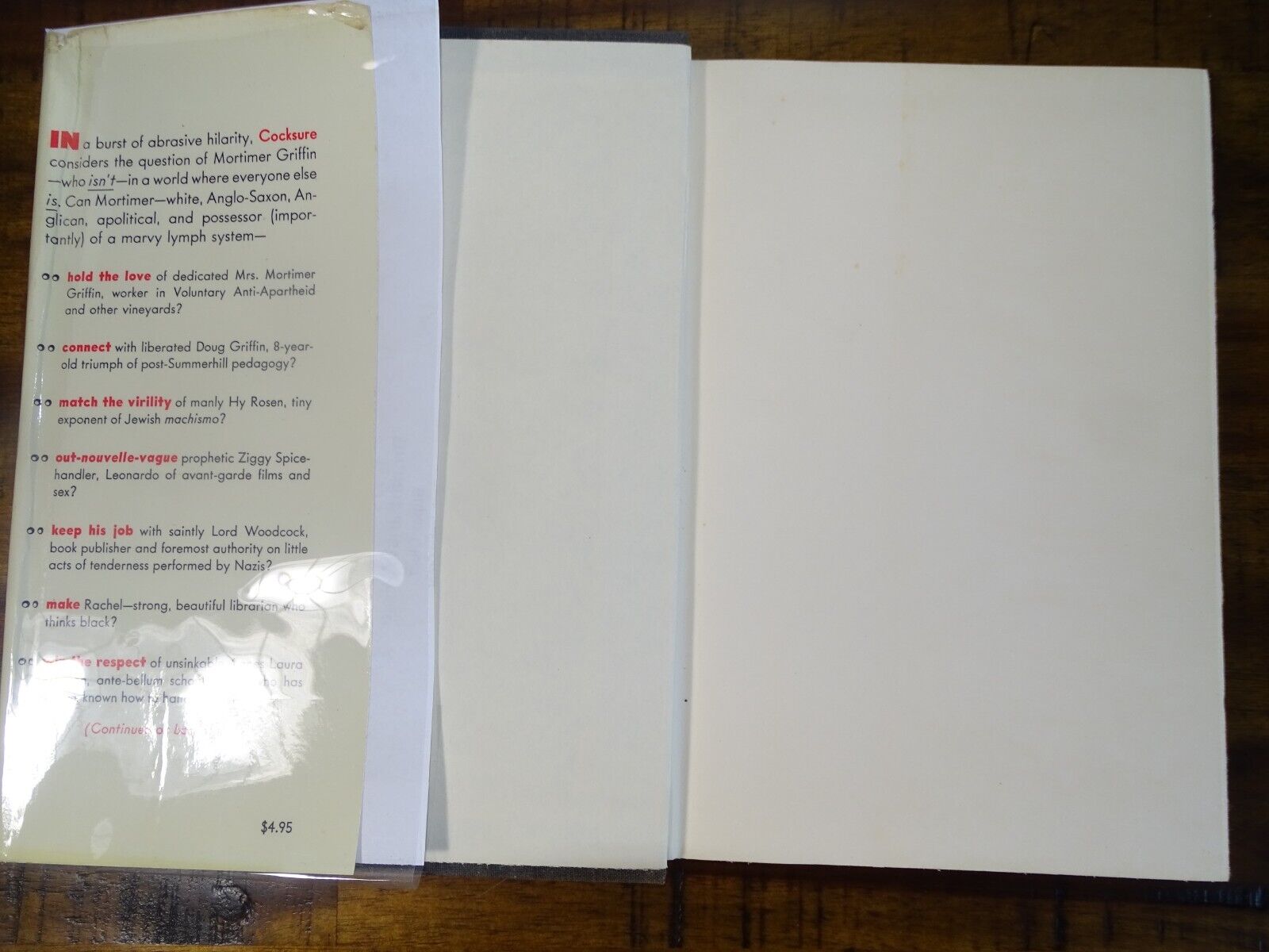 Vintage Canada First Edition "Cocksure" by Mordecai Richler