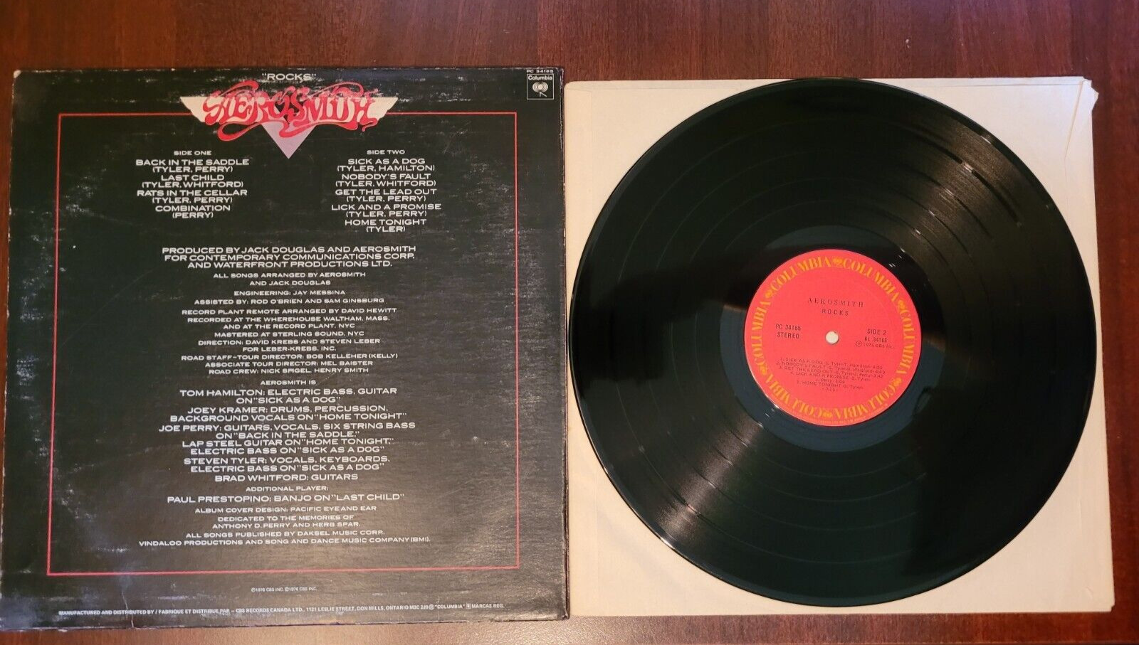 Aerosmith - Rocks Vinyl LP 1976 (TESTED) CBS