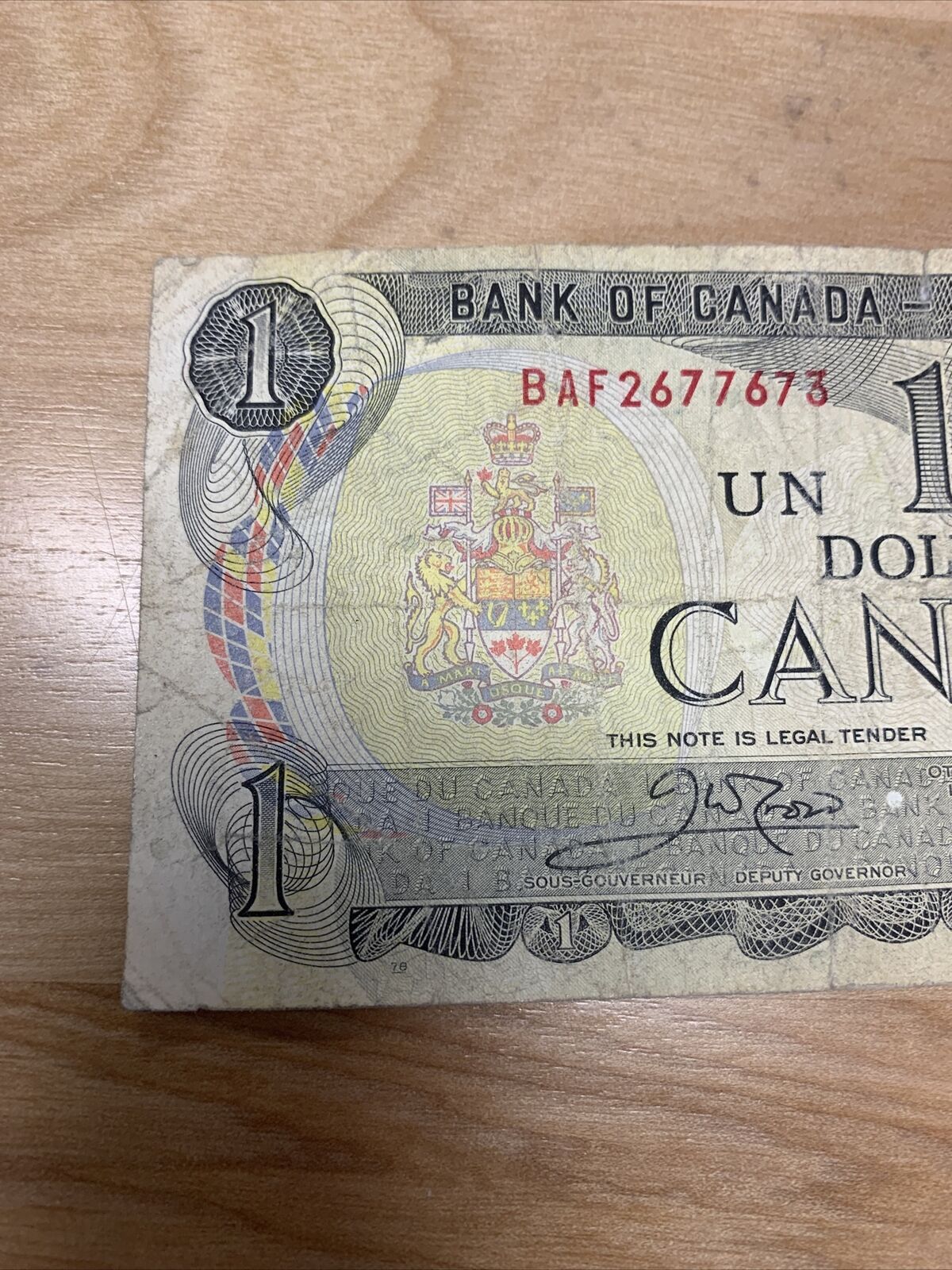 Rare 1973 $1.00 Canadian Bill - Vintage Gift