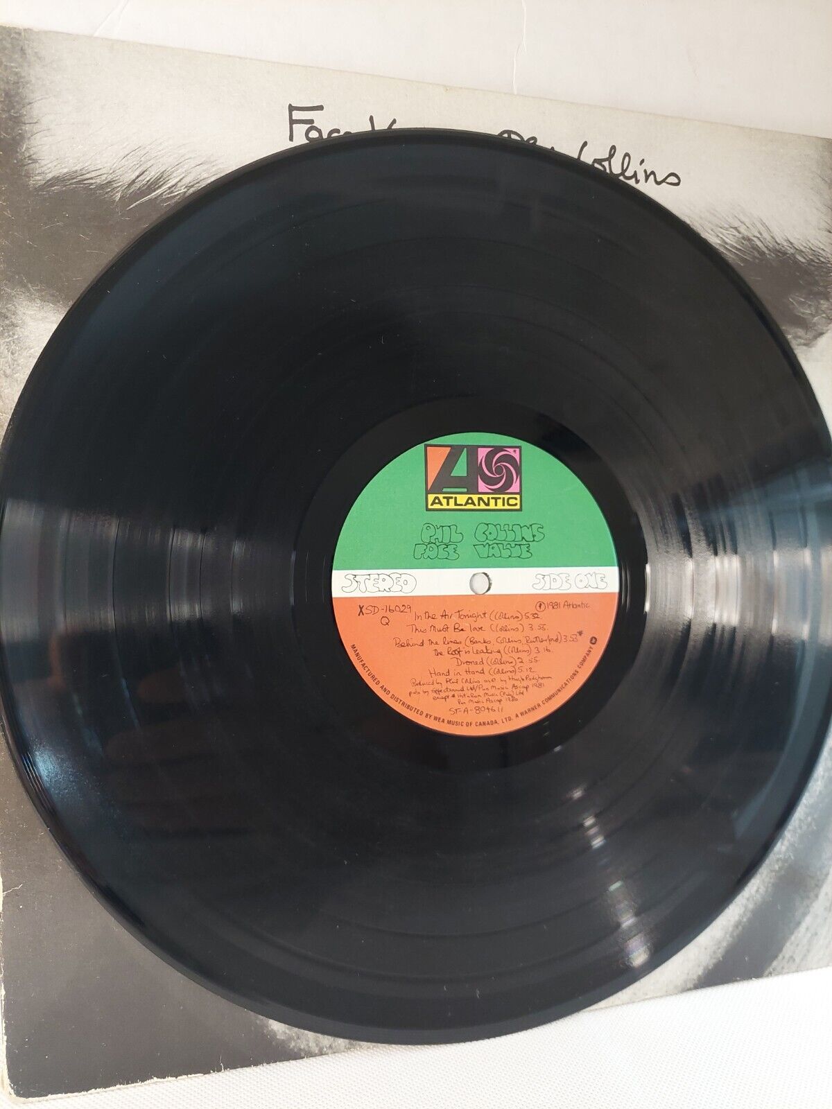 Vintage Phil Collins Vinyl - Canadian 1981 Album