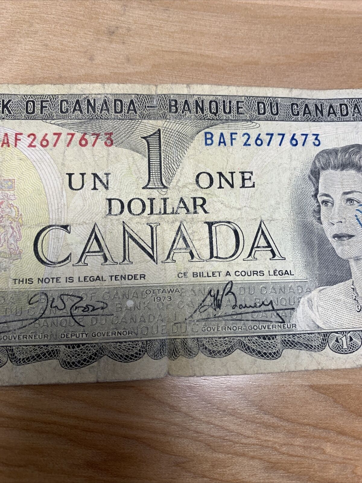 Rare 1973 $1.00 Canadian Bill - Vintage Gift