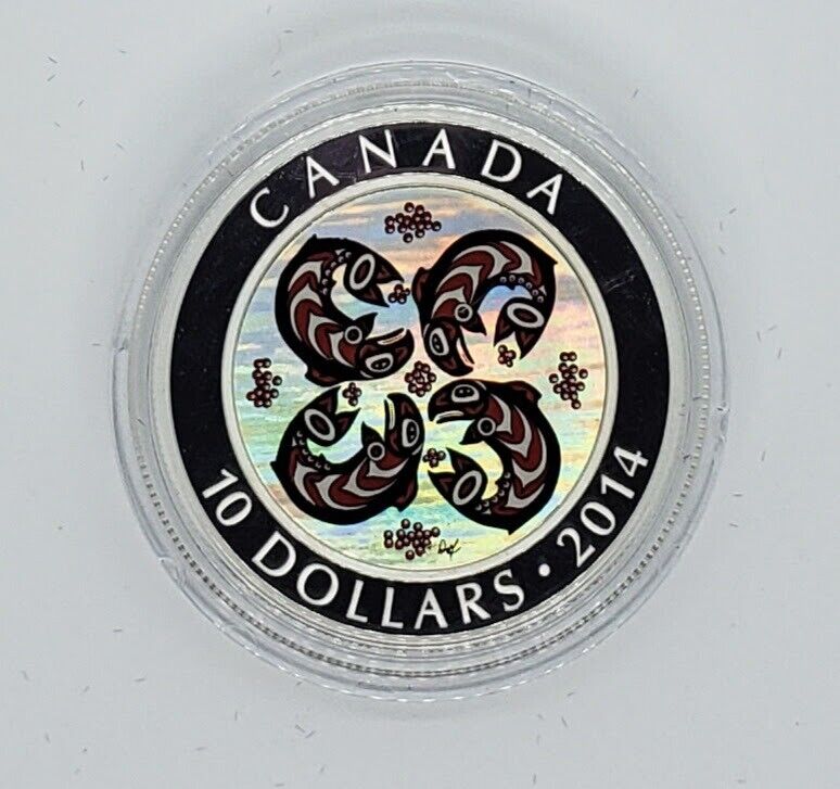 Vintage Salmon Silver Proof Coin - Canada 2014