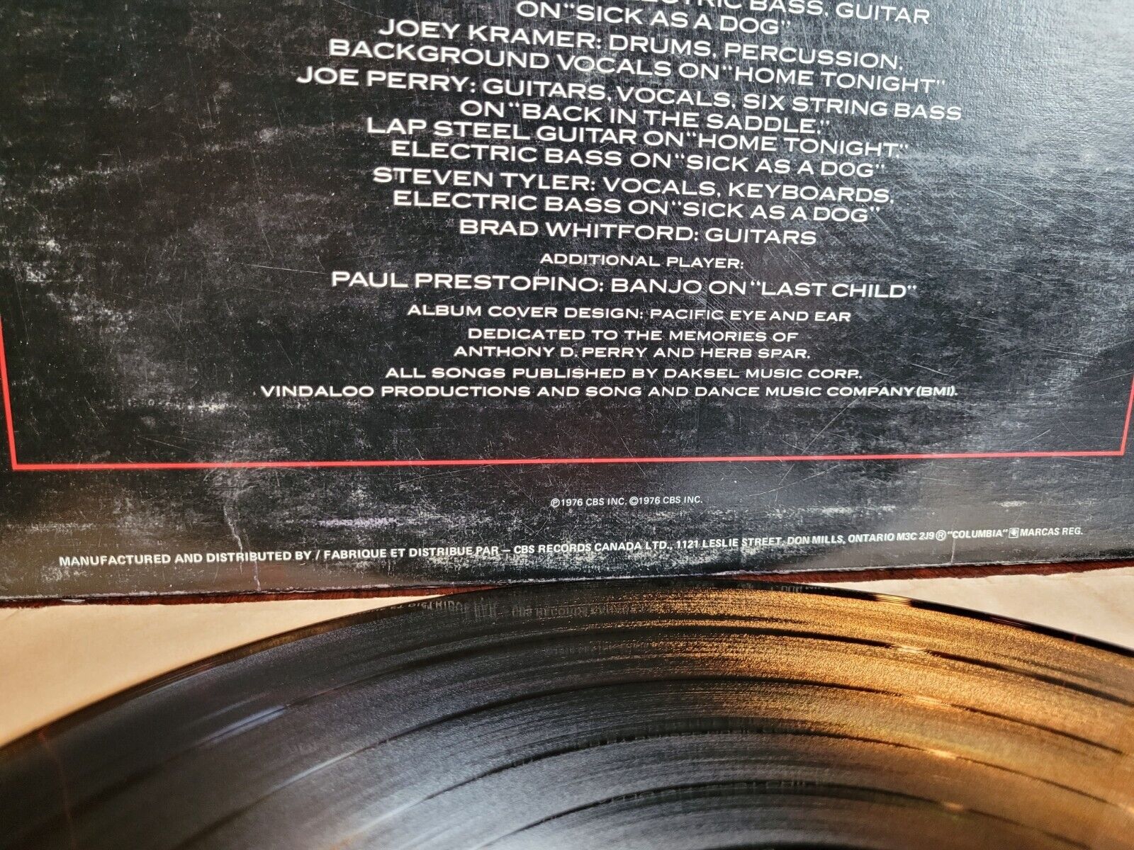 Aerosmith - Rocks Vinyl LP 1976 (TESTED) CBS