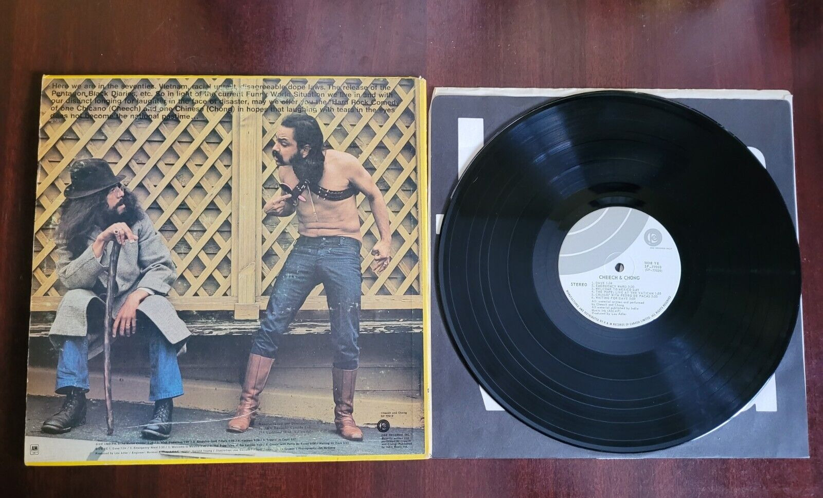 1972 Canadian Cheech & Chong Vintage Vinyl LP