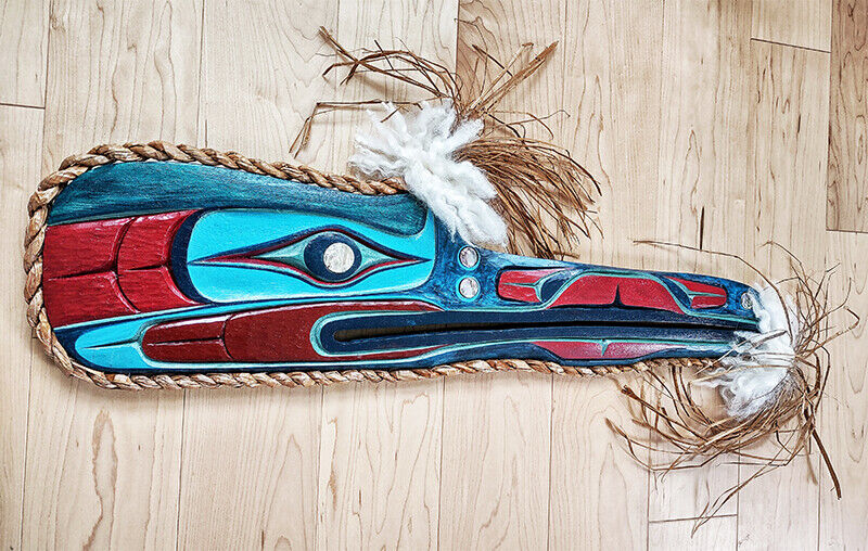 Northwest Coast Canada First Nations Vintage Cedar HUMMINGBIRD Carving