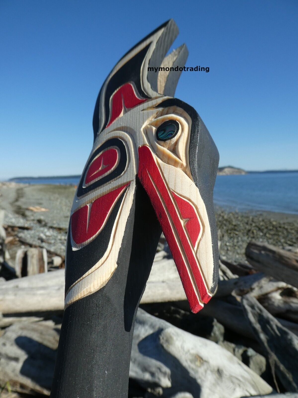 Authentic Northwest Native American Carved Hummingbird Rattle