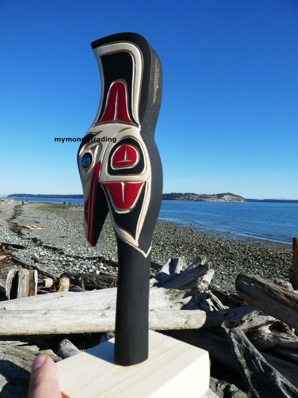 Authentic Northwest Native American Carved Hummingbird Rattle