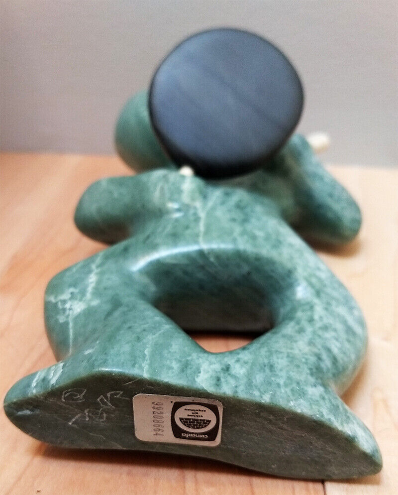 Inuit First Nations Argillite DRUMMER Vintage Sculpture