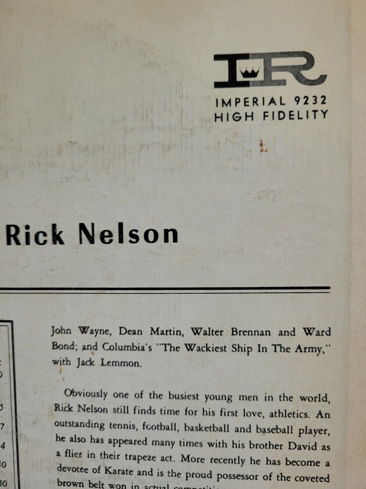Ricky Nelson - 'Million Sellers' LP (1963)