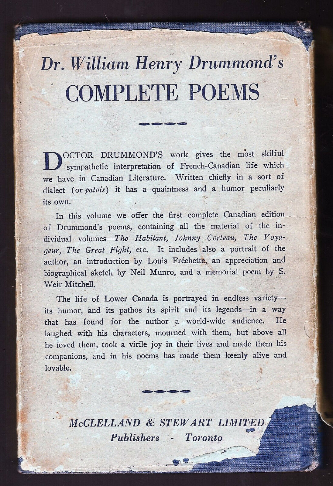 Vintage Canadian Poetry Book. Quebec Classic, 1926