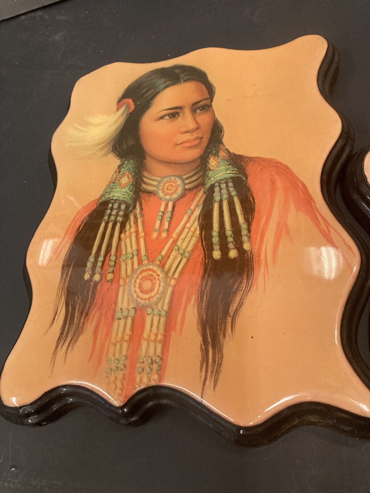 First Nations Couple Wall Art with Beaded Jewellery