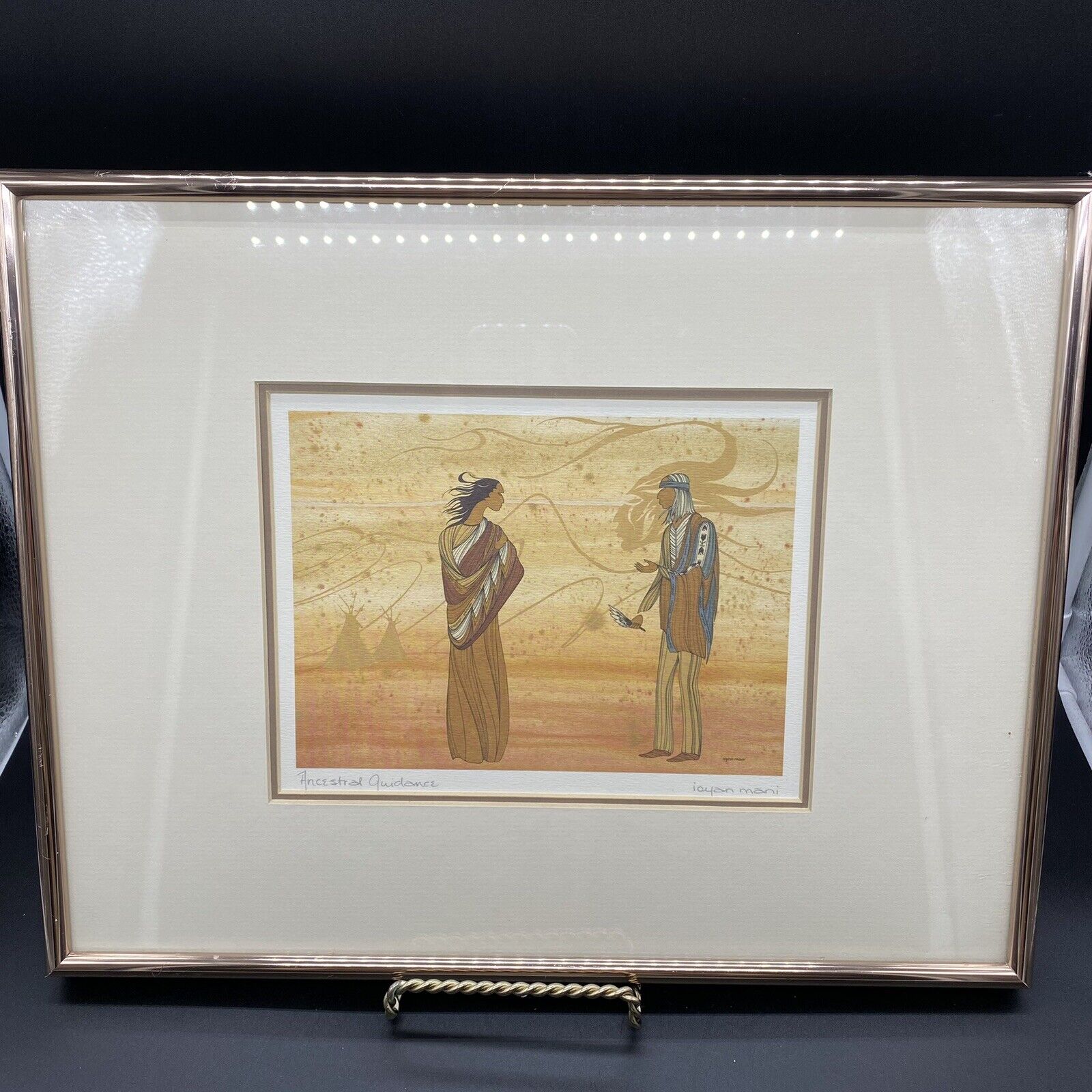 Signed Framed Canadian Indigenous Art: Toyan Mani Enlightenment